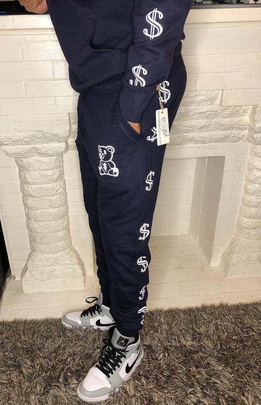 "Money Bear" Navy Blue Joggers