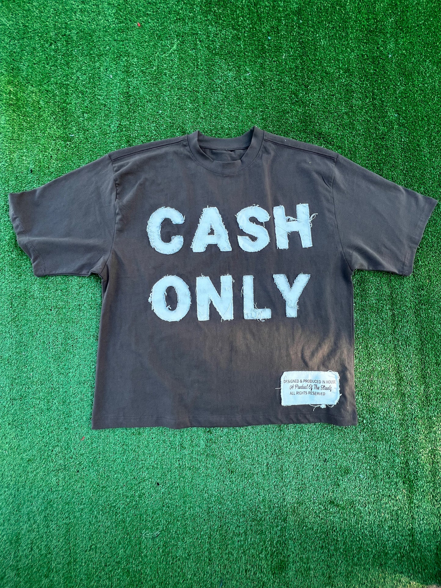 "CASH ONLY" BROWN (OverSized Tee)